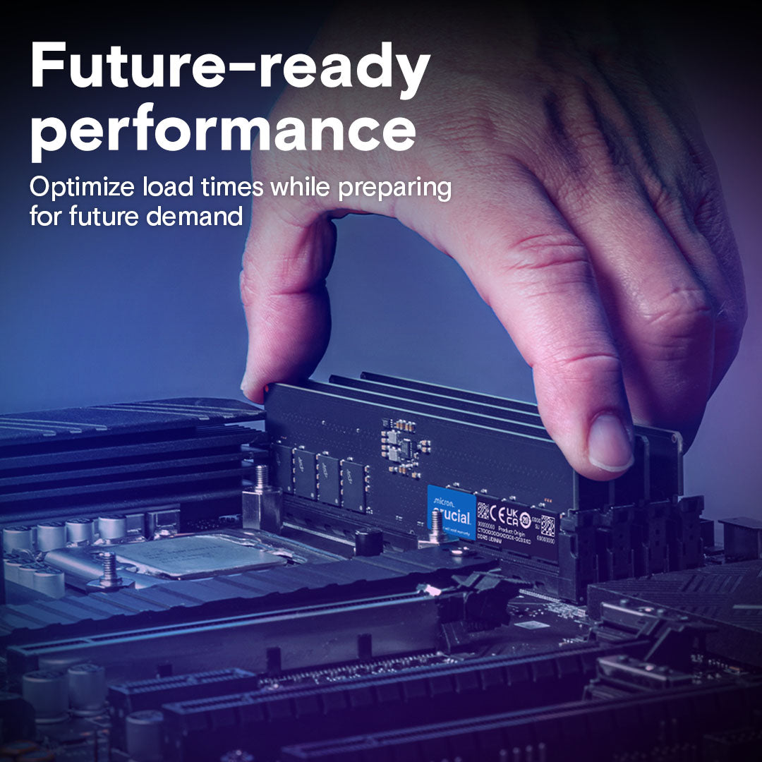 Crucial DDR5 RAM 16GB 5600MHz, Desktop Computer Memory, (or 5200MHz, 4800MHz) CL46 - CT16G56C46U5