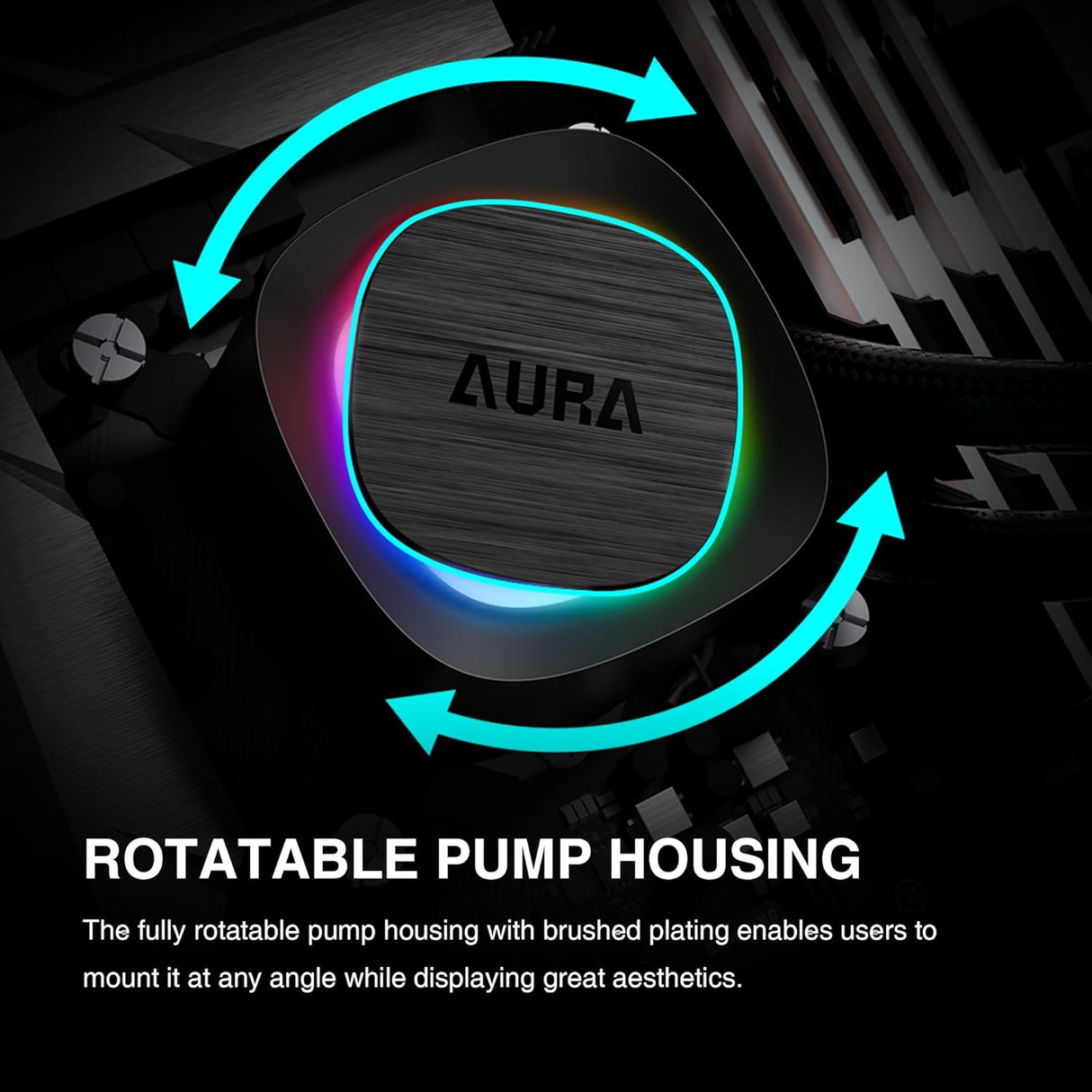 GAMDIAS AURA GL360 V2 AIO, 360mm CPU Liquid Cooler, Easy Cable Routing Design, Rotatable Performance Pump, 3 x 120mm Low-Noise PWM ARGB Fan w/ MB Sync, AMD AM5/AM4；Intel LGA 1851/1700/115x/1200, Black
