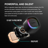 GAMDIAS AURA GL240 V2 AIO, 240mm CPU Liquid Cooler, Easy Cable Routing Design, Rotatable Performance Pump, 2 x 120mm Low-Noise PWM ARGB Fan w/ MB Sync, AMD AM5/AM4；Intel LGA 1851/1700/115x/1200, Black