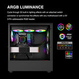 GAMDIAS AURA GL360 V2 AIO, 360mm CPU Liquid Cooler, Easy Cable Routing Design, Rotatable Performance Pump, 3 x 120mm Low-Noise PWM ARGB Fan w/ MB Sync, AMD AM5/AM4；Intel LGA 1851/1700/115x/1200, Black