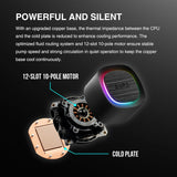 GAMDIAS AURA GL360 V2 AIO, 360mm CPU Liquid Cooler, Easy Cable Routing Design, Rotatable Performance Pump, 3 x 120mm Low-Noise PWM ARGB Fan w/ MB Sync, AMD AM5/AM4；Intel LGA 1851/1700/115x/1200, Black