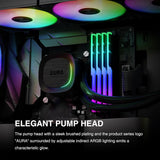 GAMDIAS AURA GL360 V2 AIO, 360mm CPU Liquid Cooler, Easy Cable Routing Design, Rotatable Performance Pump, 3 x 120mm Low-Noise PWM ARGB Fan w/ MB Sync, AMD AM5/AM4；Intel LGA 1851/1700/115x/1200, Black