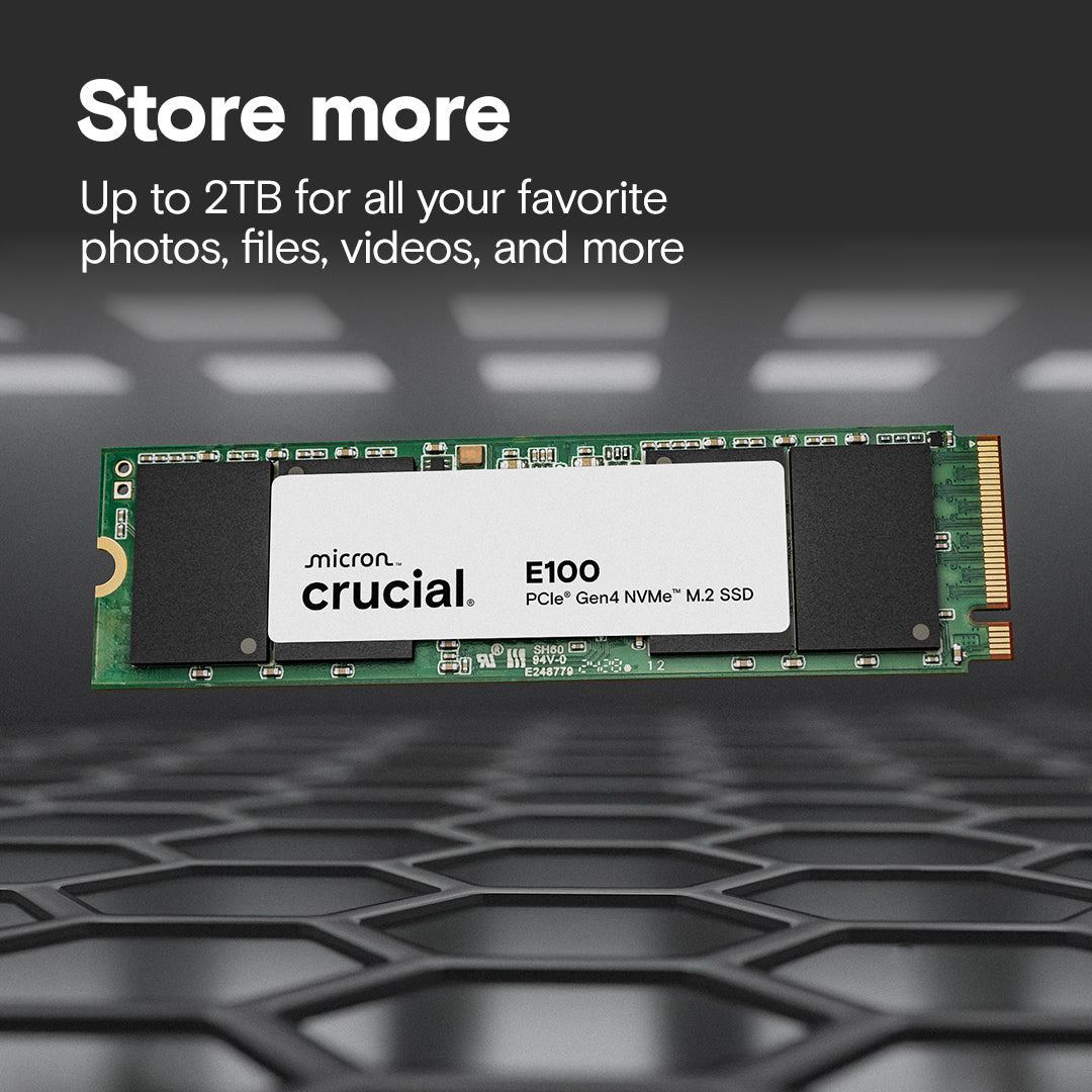 Crucial E100 1TB PCIe Gen4 NVMe M.2 SSD