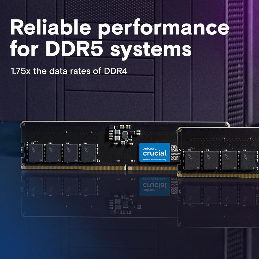 Crucial DDR5 RAM 16GB 5600MHz, Desktop Computer Memory, (or 5200MHz, 4800MHz) CL46 - CT16G56C46U5