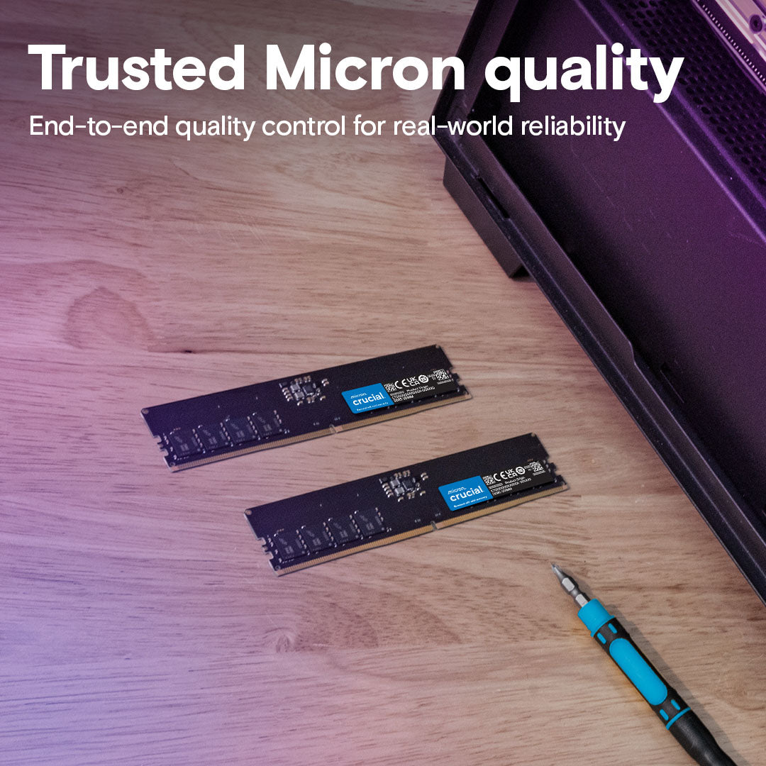 Crucial DDR5 RAM 16GB 5600MHz, Desktop Computer Memory, (or 5200MHz, 4800MHz) CL46 - CT16G56C46U5